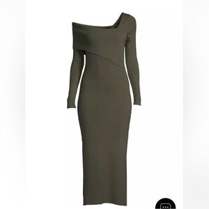 LINE & DOT OLIVE GREEN SWEATER DRESS